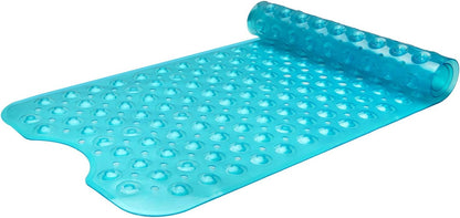 Upgrade Baby Bath Mat Non Slip Extra Long Bathtub Mat for Kids 40 X 16 Inch - Eco Friendly Bath Tub Mat with 200 Big Suction Cups,Machine Washable Shower Mat,Blue