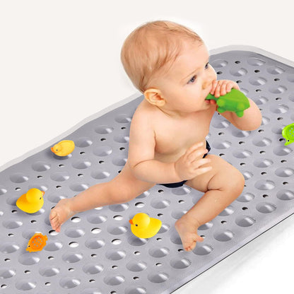 Upgrade Baby Bath Mat Non Slip Extra Long Bathtub Mat for Kids 40 X 16 Inch - Eco Friendly Bath Tub Mat with 200 Big Suction Cups,Machine Washable Shower Mat,Blue
