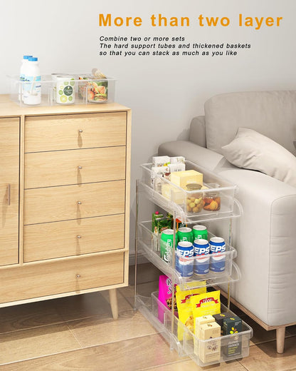 2-Pack Under Sink Organizer with Hooks & Hanging Cup for Kitchen