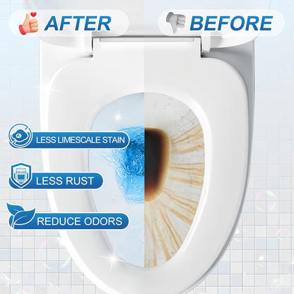 KIISIISO Toilet Bowl Cleaners 6 Bottles, Automatic Long-Lasting Toilet Bowl Cleaner Tablets in Bottle, for About 6 Months' Supply, Blue