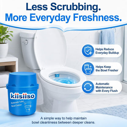 KIISIISO Toilet Bowl Cleaners 6 Bottles, Automatic Long-Lasting Toilet Bowl Cleaner Tablets in Bottle, for About 6 Months' Supply, Blue