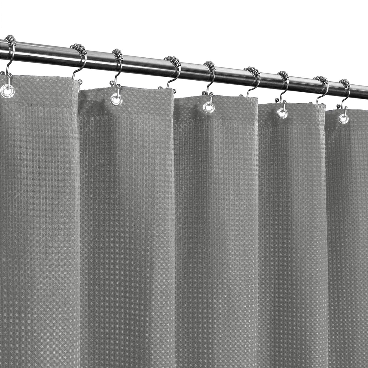 Waffle Weave White Shower Curtain Hotel, Standard Size