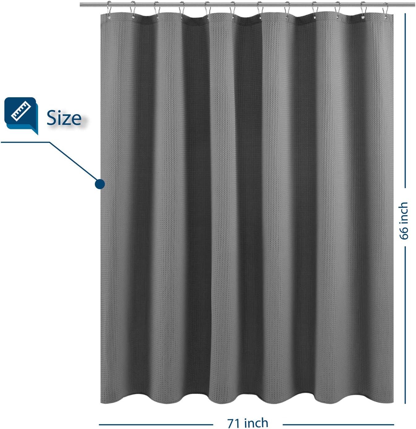 Waffle Weave White Shower Curtain Hotel, Standard Size