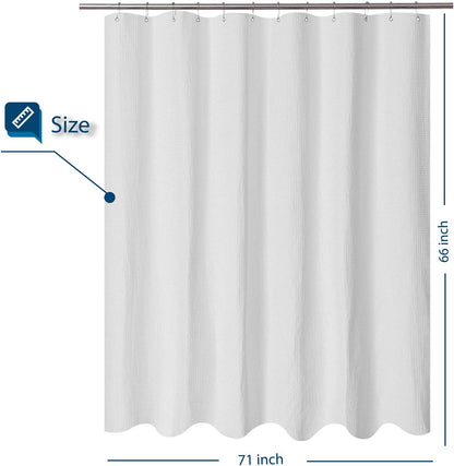 Waffle Weave White Shower Curtain Hotel, Standard Size