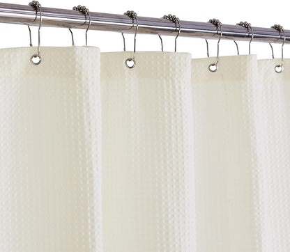 Waffle Weave White Shower Curtain Hotel, Standard Size