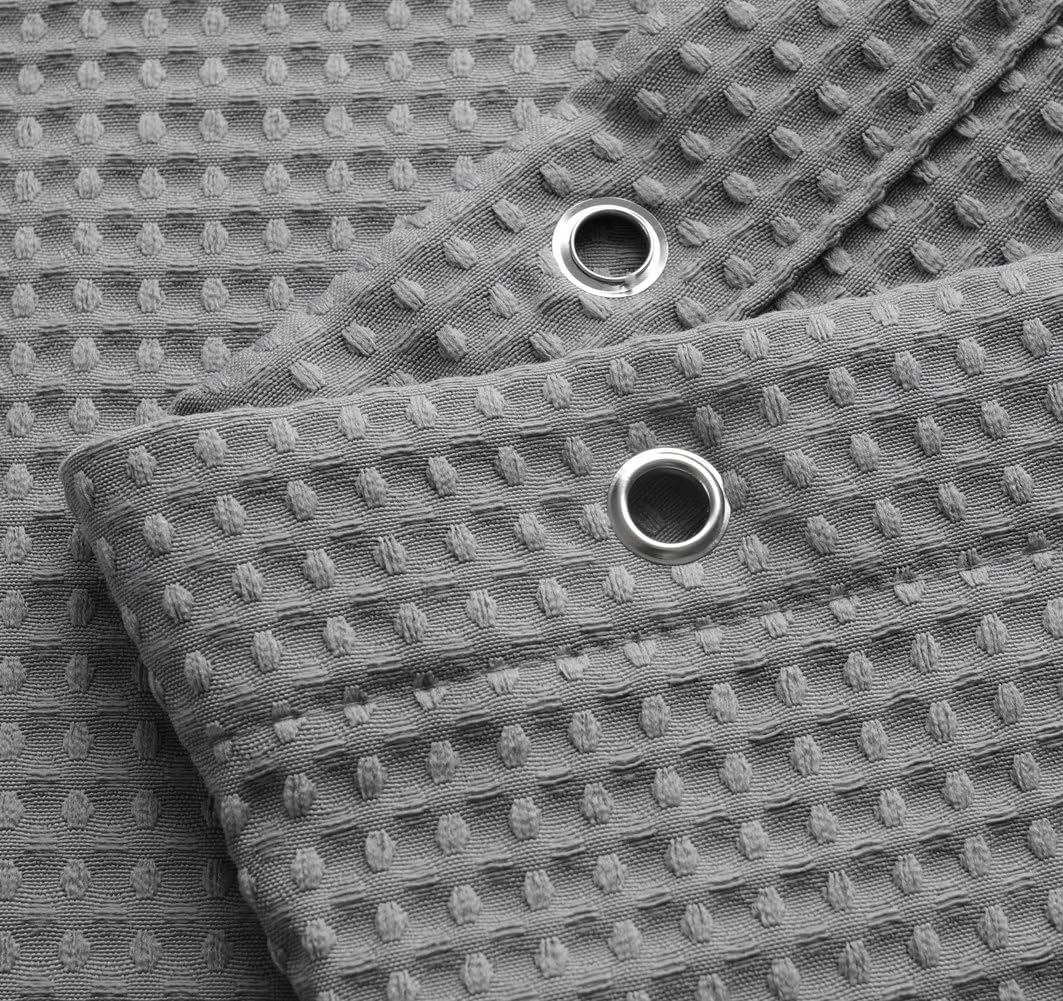 Waffle Weave White Shower Curtain Hotel, Standard Size