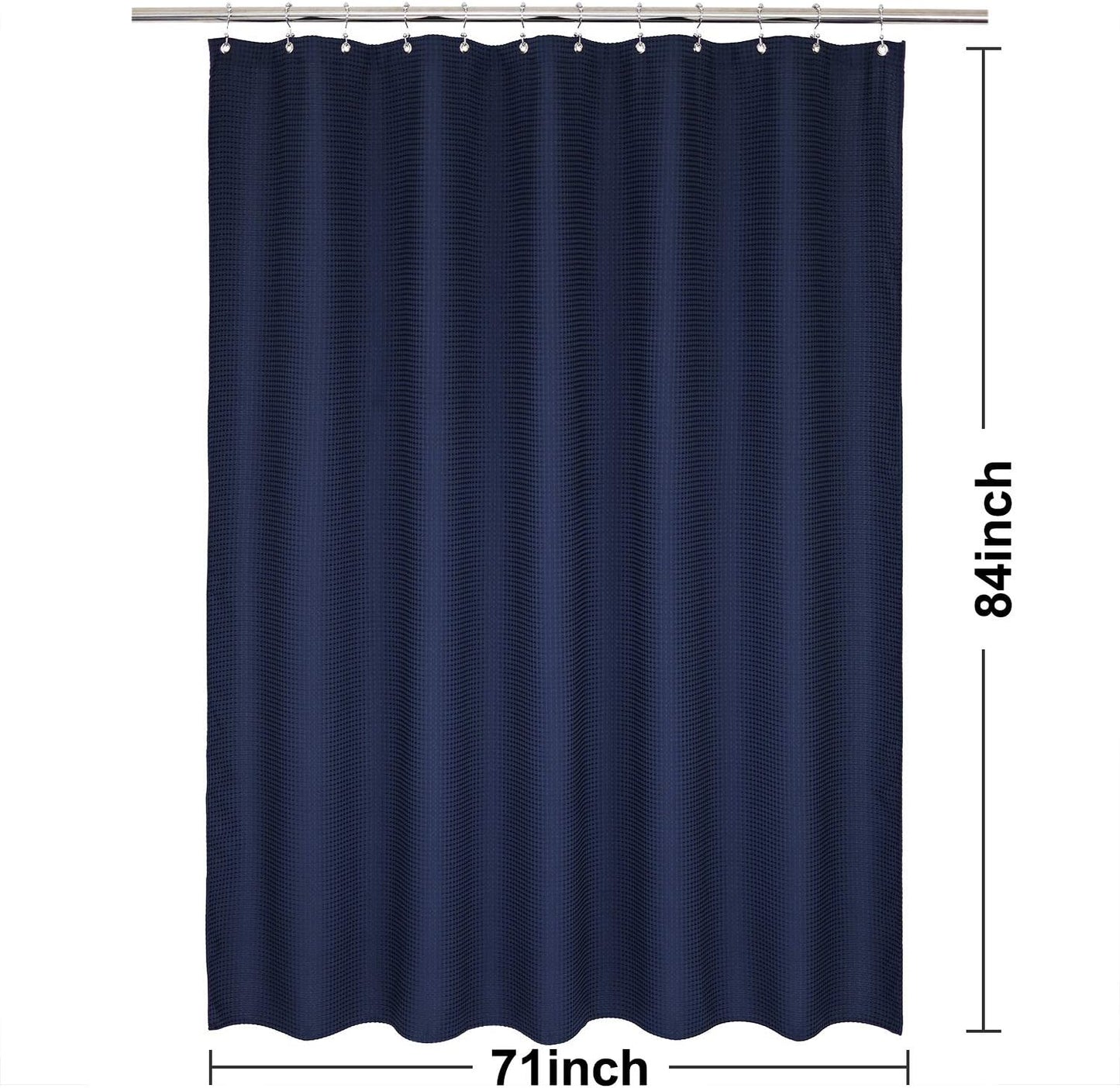 Waffle Weave White Shower Curtain Hotel, Standard Size
