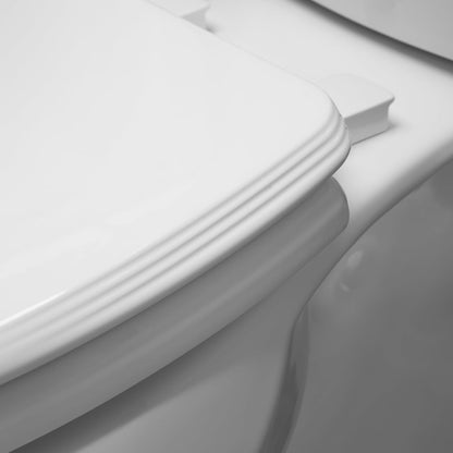 Ashland Modern Wood Toilet Seat with Decorative Edge, Slow Close, Secure Hinges, Made in USA, Elongated, White