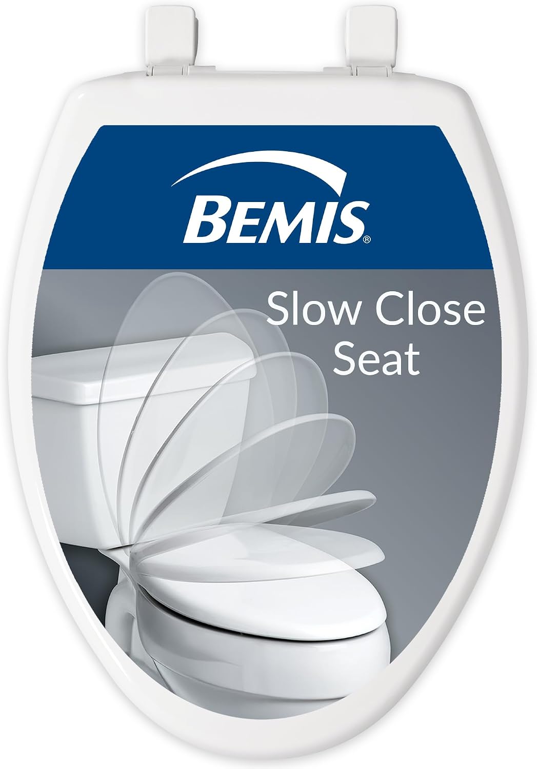 Ashland Modern Wood Toilet Seat with Decorative Edge, Slow Close, Secure Hinges, Made in USA, Elongated, White