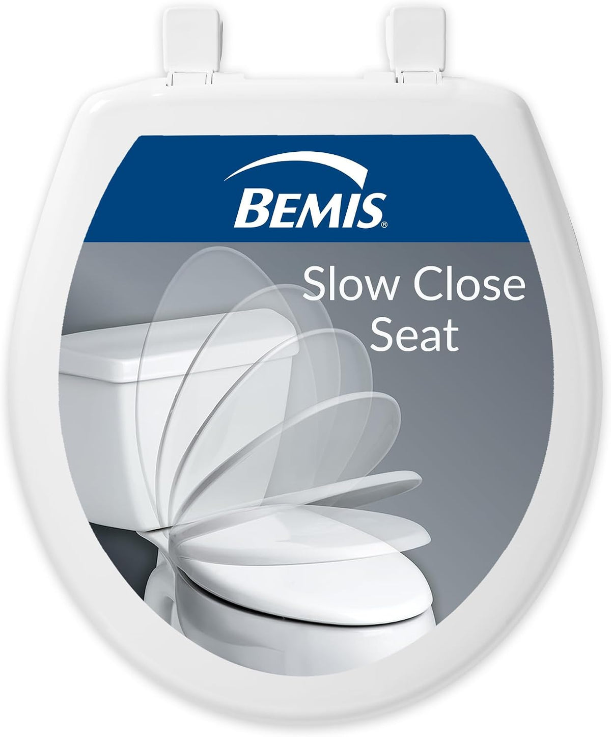 Ashland Modern Wood Toilet Seat with Decorative Edge, Slow Close, Secure Hinges, Made in USA, Elongated, White