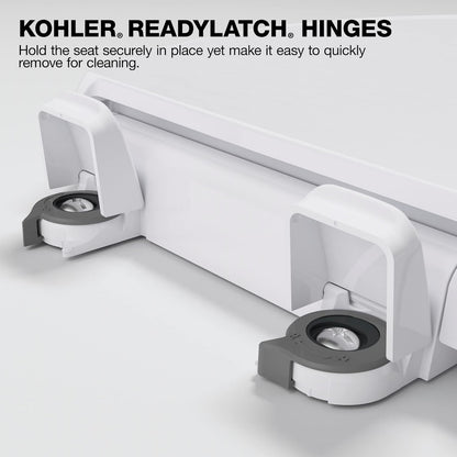 57777-WCF-0 Cymbal ReadyLatch Quiet-Close Soft Close Toilet Seat Elongated, Flexible CoreFlex Material, Wider Toilet Seat Surface, Home Essentials, White
