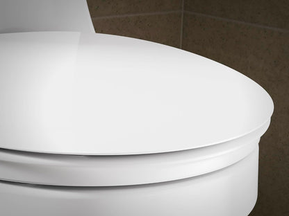 57777-WCF-0 Cymbal ReadyLatch Quiet-Close Soft Close Toilet Seat Elongated, Flexible CoreFlex Material, Wider Toilet Seat Surface, Home Essentials, White