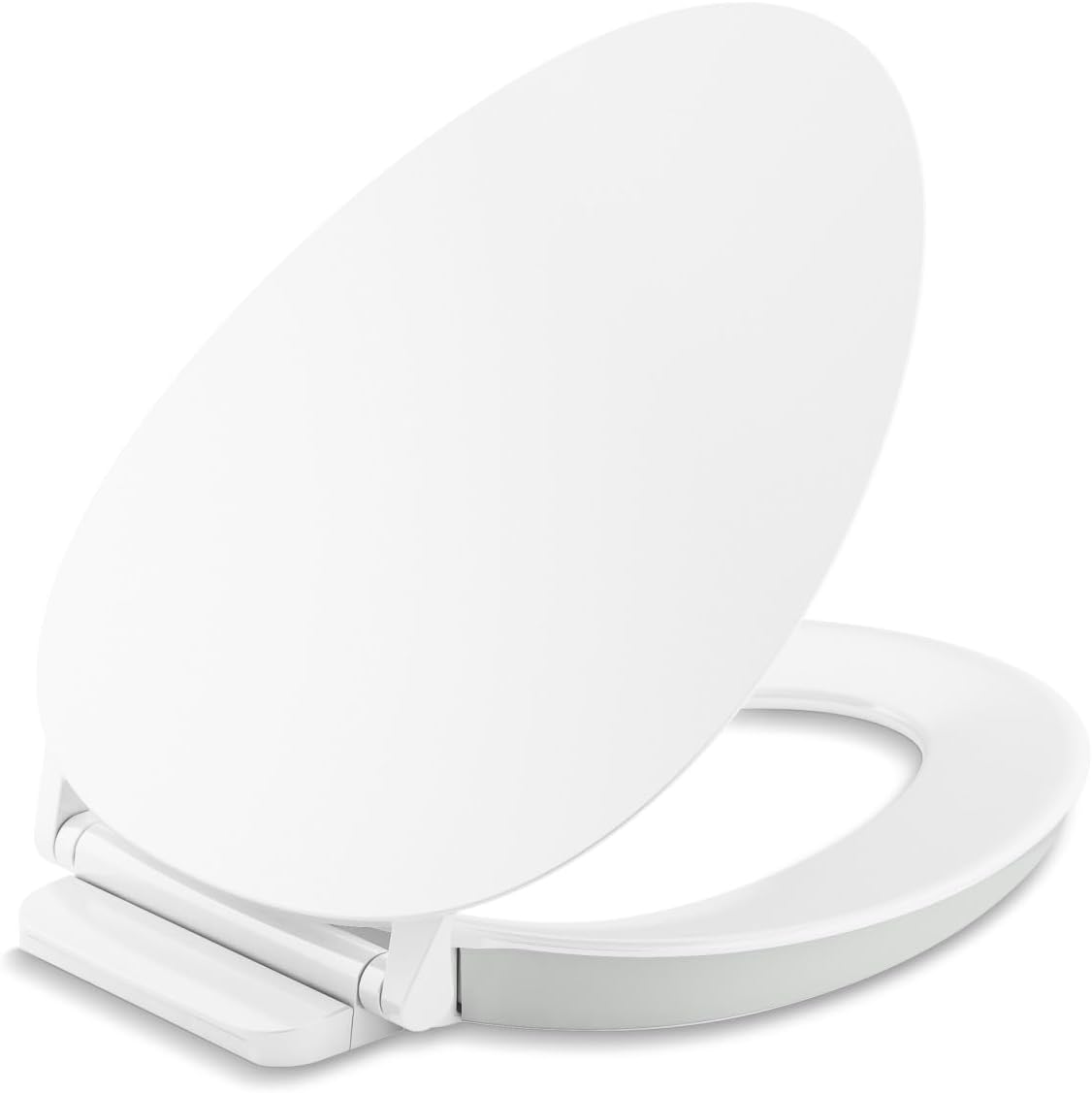 57777-WCF-0 Cymbal ReadyLatch Quiet-Close Soft Close Toilet Seat Elongated, Flexible CoreFlex Material, Wider Toilet Seat Surface, Home Essentials, White