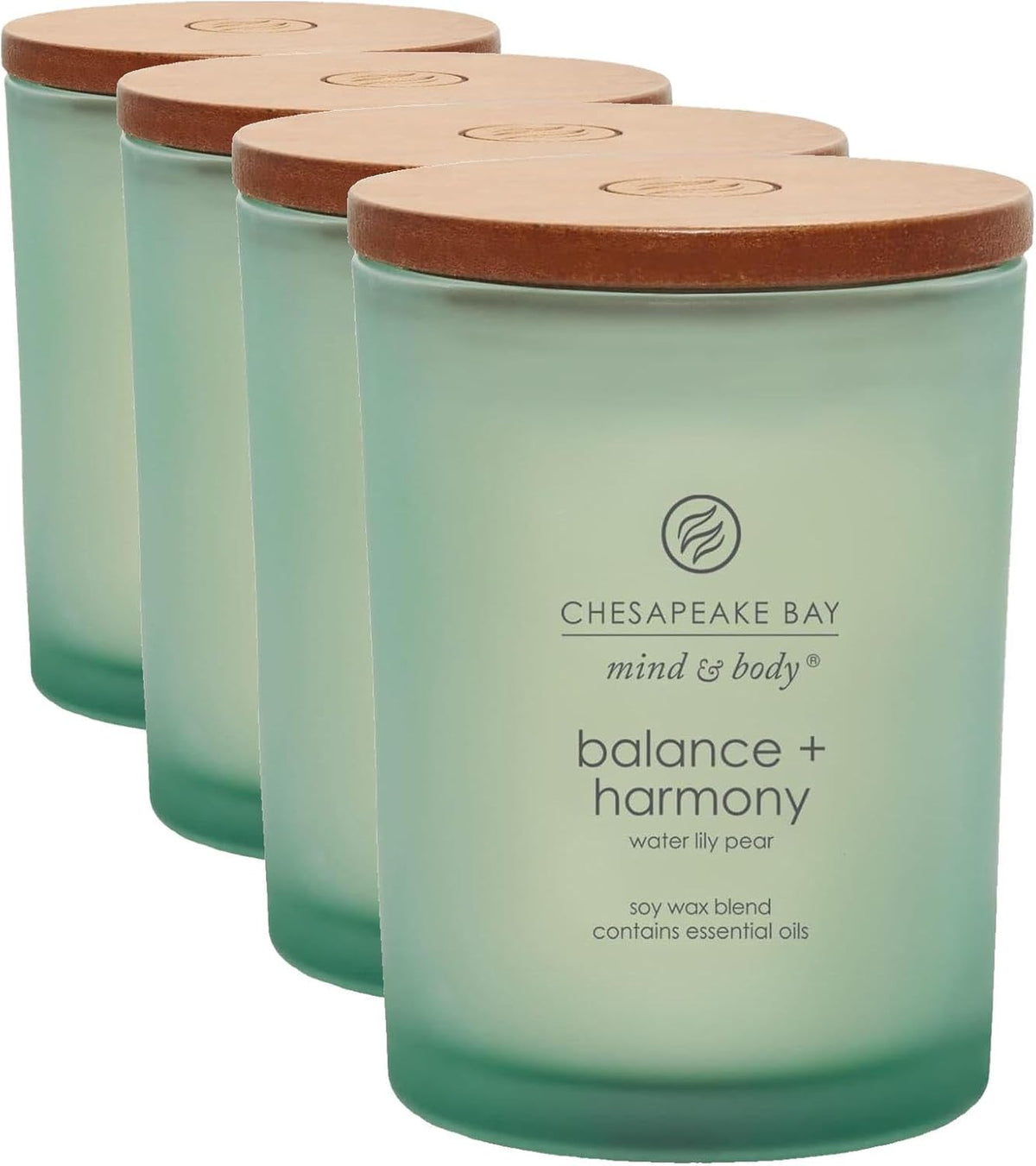 Chesapeake Bay Balance + Harmony Scented Candle Water Lily Pear Fragrance 50 Hours Burn Time Warm & Decorative Soy Wax Blend
