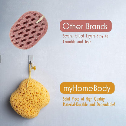 Bath Sponge, Foam Loofah, Shower Sponge for Body, Curvy, 3 Pack | Large Size, Lots of Lather, Bath Sponges for Shower, Body Scrubber for Bathing, Body Wash Women, Exfoliating Loofah Sponge