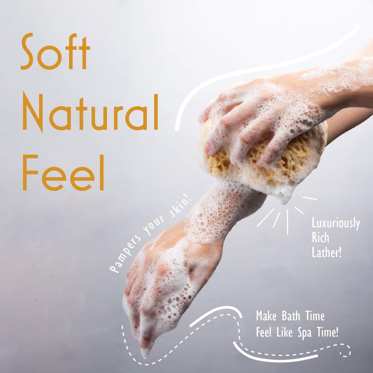 Bath Sponge, Foam Loofah, Shower Sponge for Body, Curvy, 3 Pack | Large Size, Lots of Lather, Bath Sponges for Shower, Body Scrubber for Bathing, Body Wash Women, Exfoliating Loofah Sponge