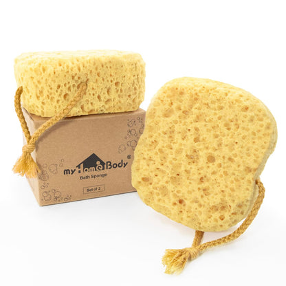 Bath Sponge, Foam Loofah, Shower Sponge for Body, Curvy, 3 Pack | Large Size, Lots of Lather, Bath Sponges for Shower, Body Scrubber for Bathing, Body Wash Women, Exfoliating Loofah Sponge