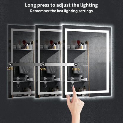 40"x30" LED Bathroom Mirror with Lights, Backlit+Frontlit, Anti-Fog - Colors B