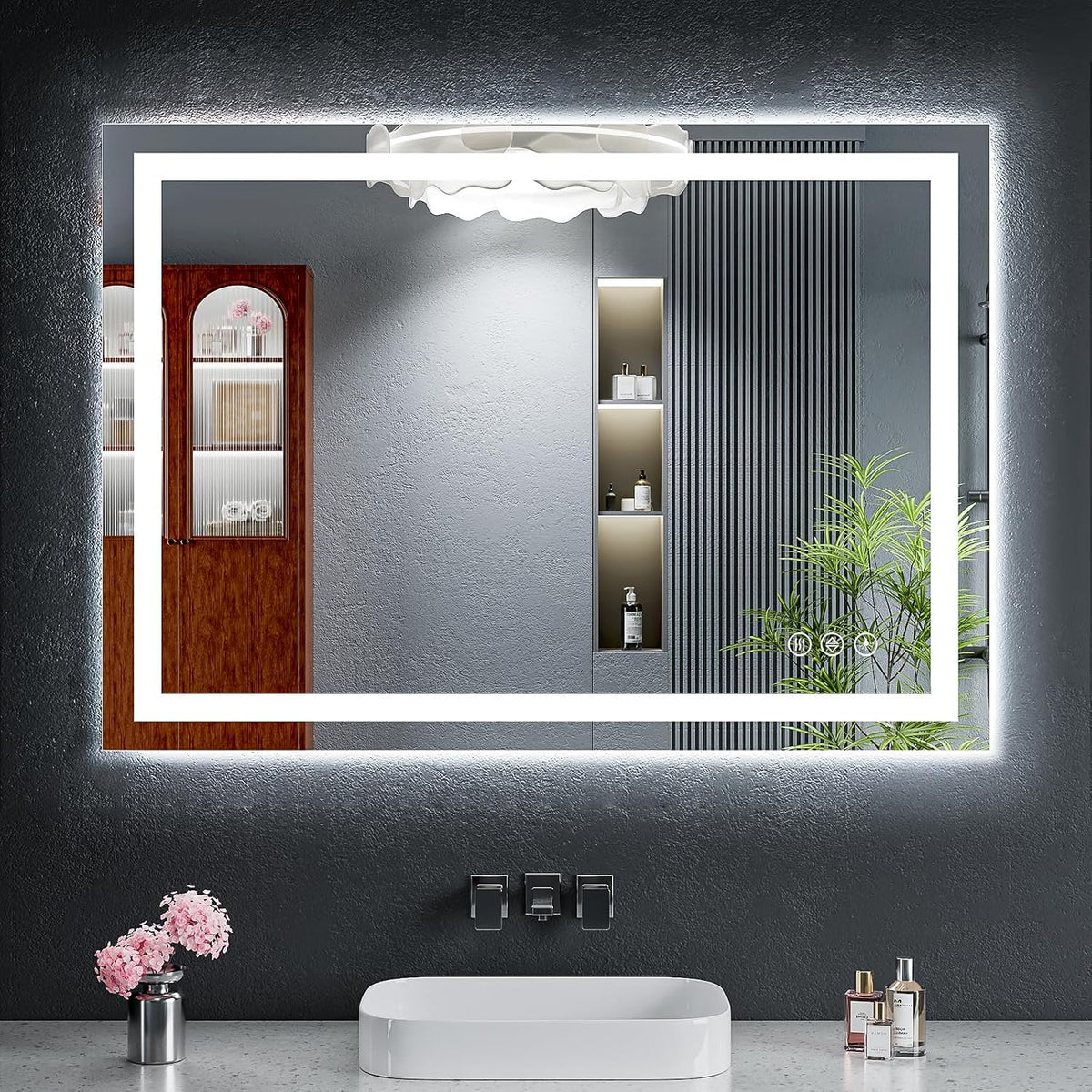 40"x30" LED Bathroom Mirror with Lights, Backlit+Frontlit, Anti-Fog - Colors B