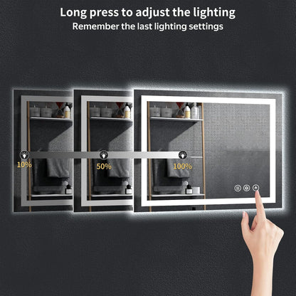 40"x30" LED Bathroom Mirror with Lights, Backlit+Frontlit, Anti-Fog - Colors B