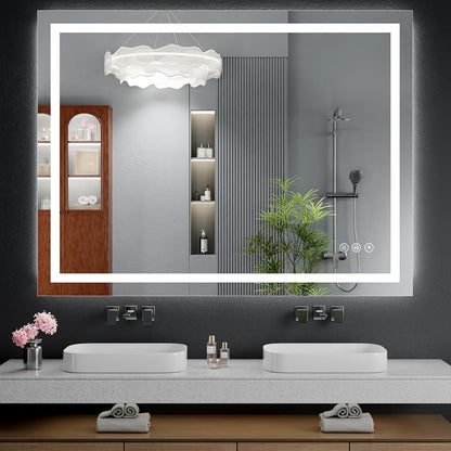 40"x30" LED Bathroom Mirror with Lights, Backlit+Frontlit, Anti-Fog - Colors B