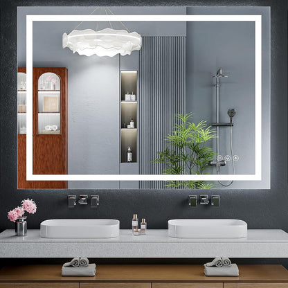 40"x30" LED Bathroom Mirror with Lights, Backlit+Frontlit, Anti-Fog - Colors B