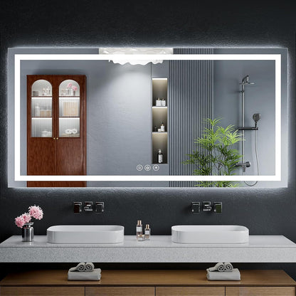 40"x30" LED Bathroom Mirror with Lights, Backlit+Frontlit, Anti-Fog - Colors B