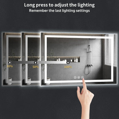 40"x30" LED Bathroom Mirror with Lights, Backlit+Frontlit, Anti-Fog - Colors B