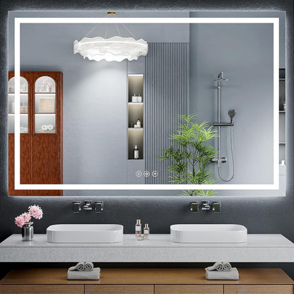 40"x30" LED Bathroom Mirror with Lights, Backlit+Frontlit, Anti-Fog - Colors B