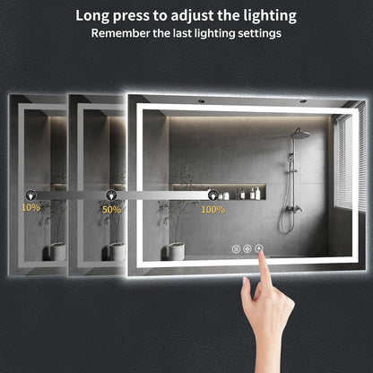 40"x30" LED Bathroom Mirror with Lights, Backlit+Frontlit, Anti-Fog - Colors B