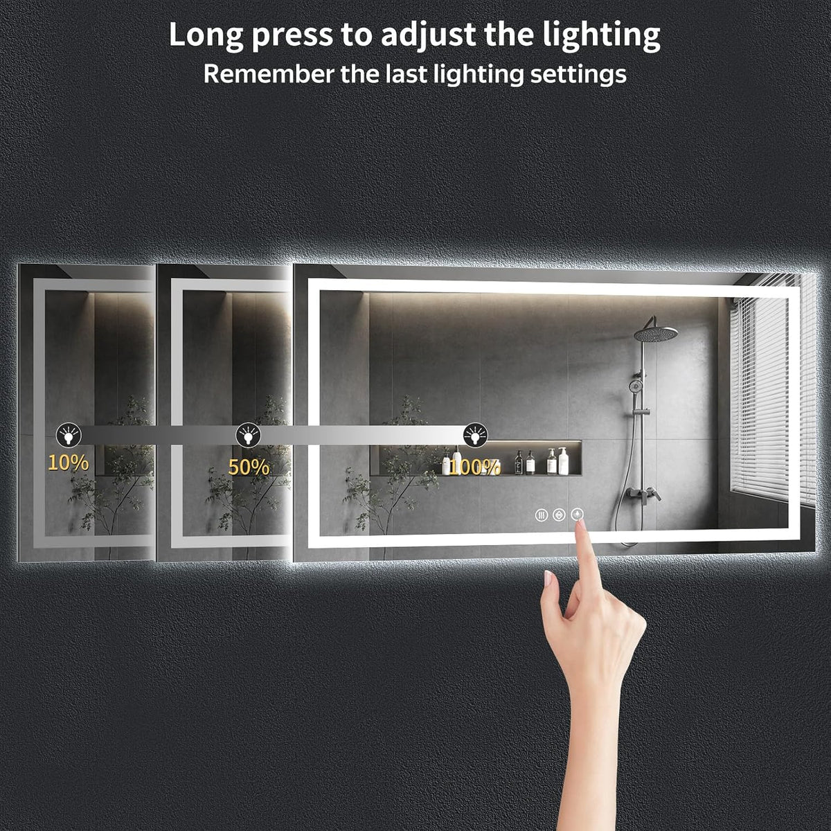 40"x30" LED Bathroom Mirror with Lights, Backlit+Frontlit, Anti-Fog - Colors B