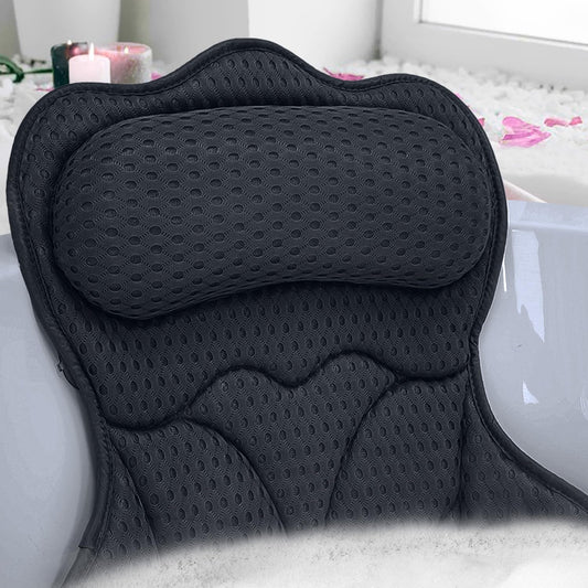 Bath Pillows for Tub,Thick Neck Back Support Bathtub Cushion,Gray