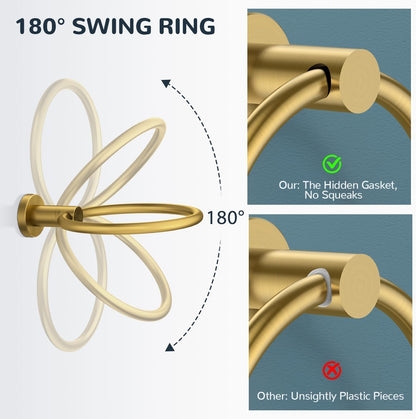 Bathroom Accessories, Bathroom Hardware Set - 24" Towel Bar | Brushed Nickel | Towel Hooks, Towel Racks for Bathroom, Toilet Paper Holder Wall Mounted, Towel Ring | SUS304 Stainless Steel