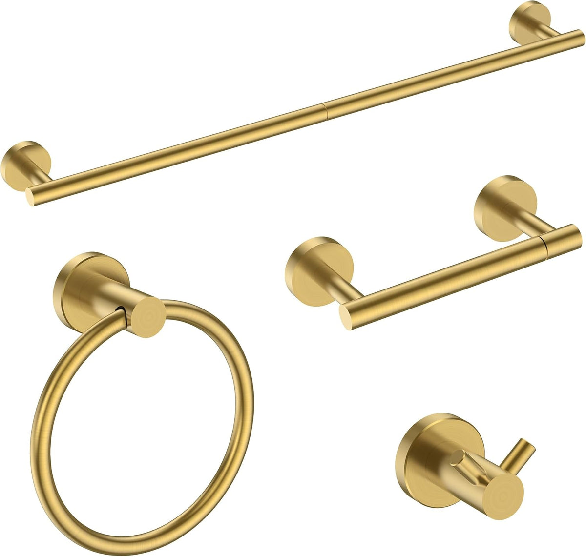 Bathroom Accessories, Bathroom Hardware Set - 24" Towel Bar | Brushed Nickel | Towel Hooks, Towel Racks for Bathroom, Toilet Paper Holder Wall Mounted, Towel Ring | SUS304 Stainless Steel