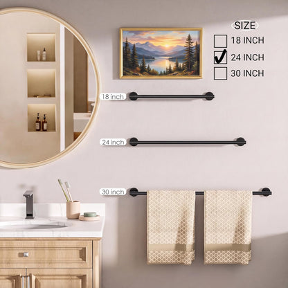 Bathroom Accessories, Bathroom Hardware Set - 24" Towel Bar | Brushed Nickel | Towel Hooks, Towel Racks for Bathroom, Toilet Paper Holder Wall Mounted, Towel Ring | SUS304 Stainless Steel