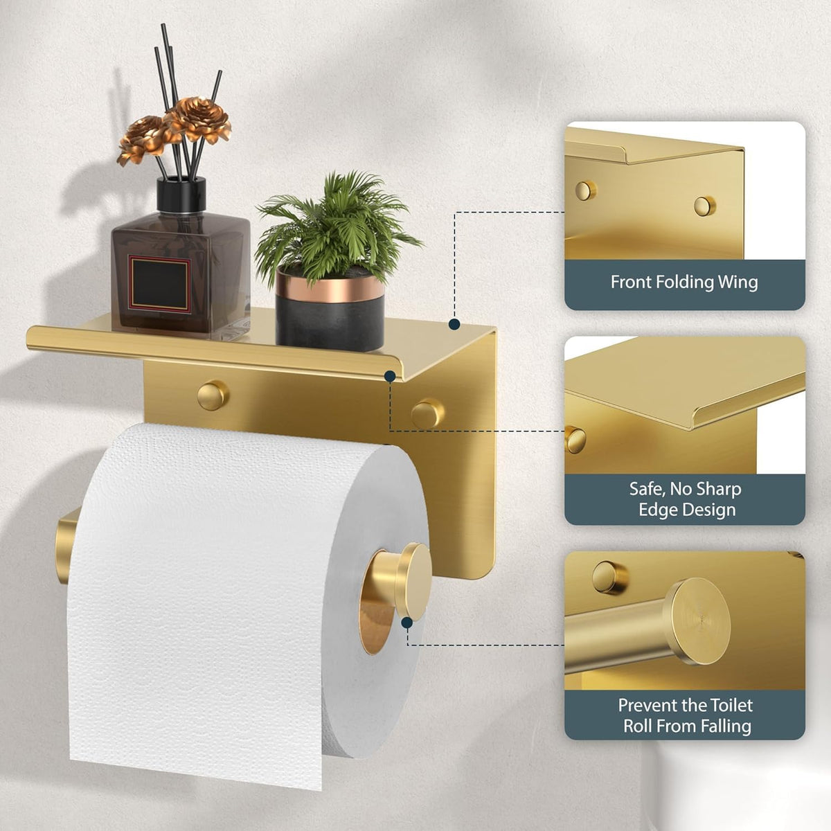 Bathroom Accessories, Bathroom Hardware Set - 24" Towel Bar | Brushed Nickel | Towel Hooks, Towel Racks for Bathroom, Toilet Paper Holder Wall Mounted, Towel Ring | SUS304 Stainless Steel