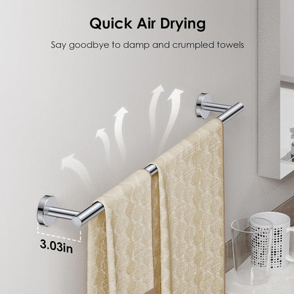 Bathroom Accessories, Bathroom Hardware Set - 24" Towel Bar | Brushed Nickel | Towel Hooks, Towel Racks for Bathroom, Toilet Paper Holder Wall Mounted, Towel Ring | SUS304 Stainless Steel