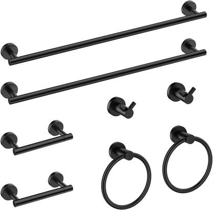 Bathroom Accessories, Bathroom Hardware Set - 24" Towel Bar | Brushed Nickel | Towel Hooks, Towel Racks for Bathroom, Toilet Paper Holder Wall Mounted, Towel Ring | SUS304 Stainless Steel