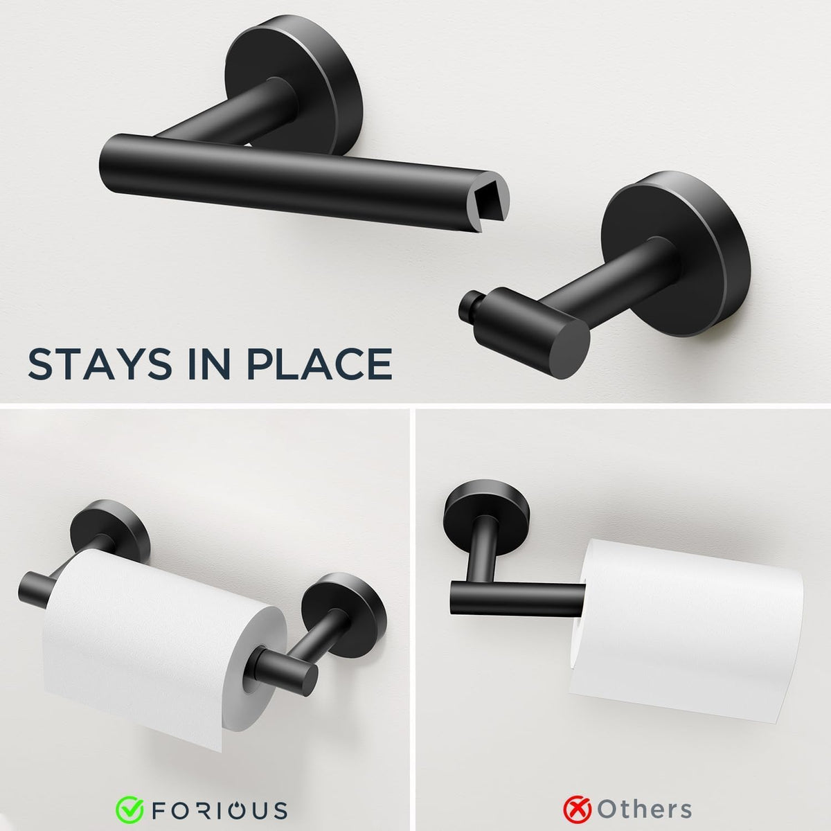Bathroom Accessories, Bathroom Hardware Set - 24" Towel Bar | Brushed Nickel | Towel Hooks, Towel Racks for Bathroom, Toilet Paper Holder Wall Mounted, Towel Ring | SUS304 Stainless Steel