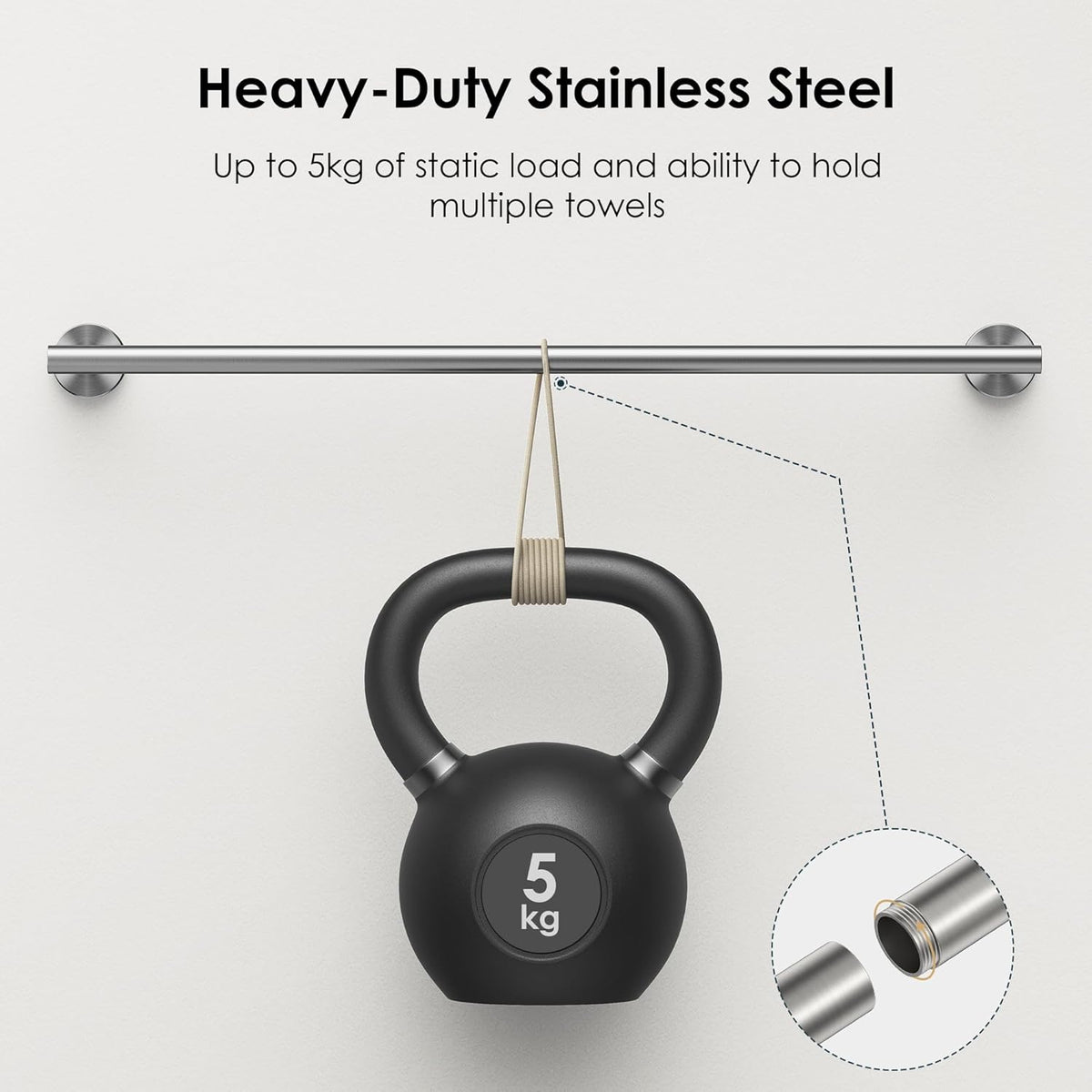 Bathroom Accessories, Bathroom Hardware Set - 24" Towel Bar | Brushed Nickel | Towel Hooks, Towel Racks for Bathroom, Toilet Paper Holder Wall Mounted, Towel Ring | SUS304 Stainless Steel