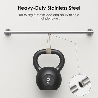 Bathroom Accessories, Bathroom Hardware Set - 24" Towel Bar | Brushed Nickel | Towel Hooks, Towel Racks for Bathroom, Toilet Paper Holder Wall Mounted, Towel Ring | SUS304 Stainless Steel