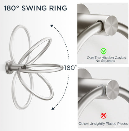 Bathroom Accessories, Bathroom Hardware Set - 24" Towel Bar | Brushed Nickel | Towel Hooks, Towel Racks for Bathroom, Toilet Paper Holder Wall Mounted, Towel Ring | SUS304 Stainless Steel