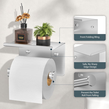 Bathroom Accessories, Bathroom Hardware Set - 24" Towel Bar | Brushed Nickel | Towel Hooks, Towel Racks for Bathroom, Toilet Paper Holder Wall Mounted, Towel Ring | SUS304 Stainless Steel
