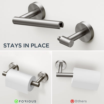 Bathroom Accessories, Bathroom Hardware Set - 24" Towel Bar | Brushed Nickel | Towel Hooks, Towel Racks for Bathroom, Toilet Paper Holder Wall Mounted, Towel Ring | SUS304 Stainless Steel
