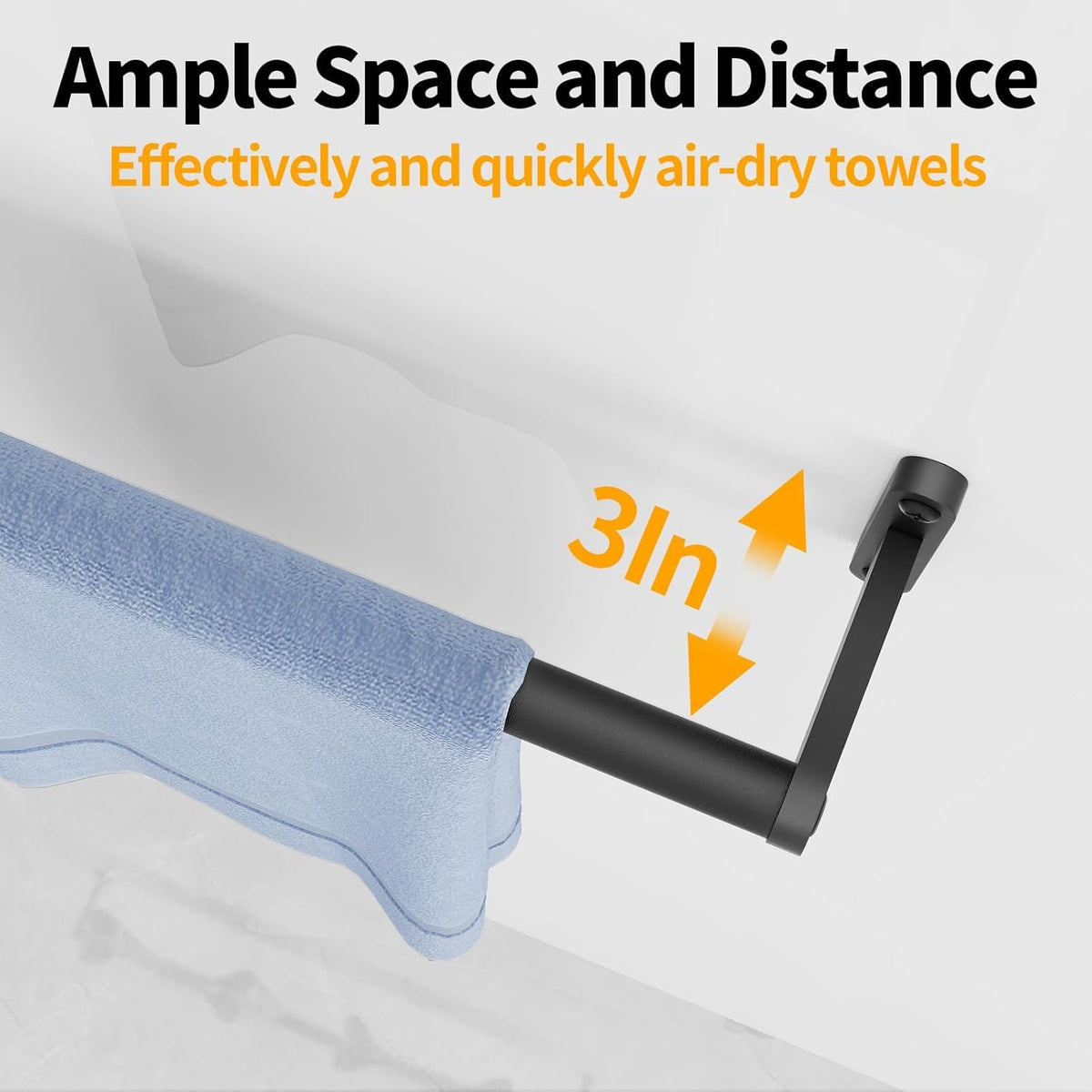 Towel Bar for Bathroom, 24 Inch Wall Towel Rack, Brushed Nickel | Heavy Duty Single Towel Rod, Space-Saving Hand Towel Holder, Toilet Kitchen Towel Storage, Rustproof, Stainless Steel