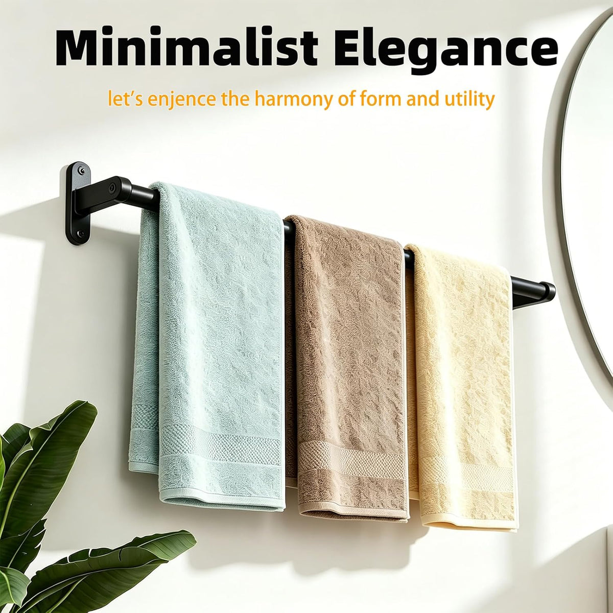 Towel Bar for Bathroom, 24 Inch Wall Towel Rack, Brushed Nickel | Heavy Duty Single Towel Rod, Space-Saving Hand Towel Holder, Toilet Kitchen Towel Storage, Rustproof, Stainless Steel