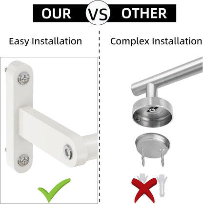 Towel Bar for Bathroom, 24 Inch Wall Towel Rack, Brushed Nickel | Heavy Duty Single Towel Rod, Space-Saving Hand Towel Holder, Toilet Kitchen Towel Storage, Rustproof, Stainless Steel