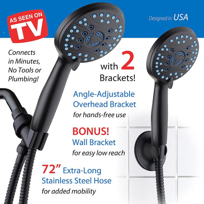 AquaCare 8-mode High Pressure Handheld Shower Head with 2-mode Power Wash