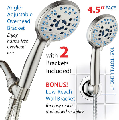 AquaCare 8-mode High Pressure Handheld Shower Head with 2-mode Power Wash