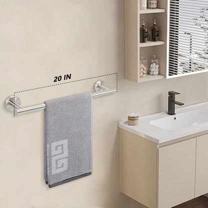 Bath Towel Bar, Thicken Stainless Steel Shower Towel Rack Holder Wall Mounted for Bathroom, 20-lnch Overall Length-17-lnch Usable Hanging Space (Brushed Nickel)